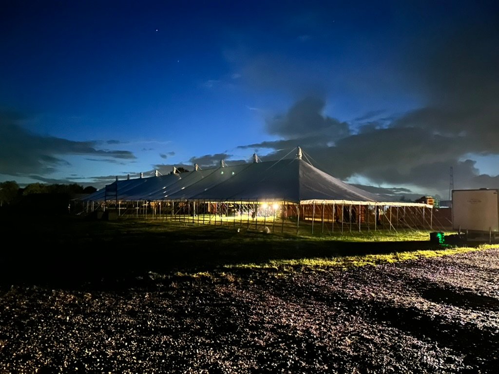 Large marquee at night